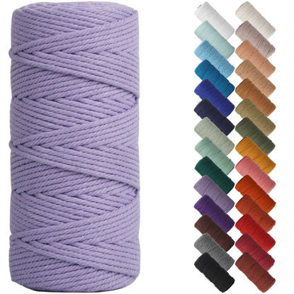 Picture of NOANTA Light Purple Macrame Cord 3mm x 109yards, Colored Macrame Rope, Cotton Rope Macrame Yarn, Colorful Cotton Craft Cord for Wall Hanging, Plant Hangers, Crafts, Knitting