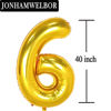 Picture of 60 Number Balloons Gold Big Giant Jumbo Number 60 Foil Mylar Balloons for 60th Women Men Birthday Party Supplies 60 Anniversary Events Decorations