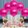 Picture of KatchOn, Big Hot Pink Balloons - 22 Inch, Pack of 6 | Hot Pink Foil Balloons for Hot Pink Party Decorations | Sphere Metallic Pink Balloons, Hot Pink Birthday Decorations | Pink Decorations for Party