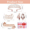 Picture of 40th Birthday Gifts for Women, Including 40th Birthday Crown/Tiara, Sash, Cake Topper and Candles, 40th Birthday Decorations Women