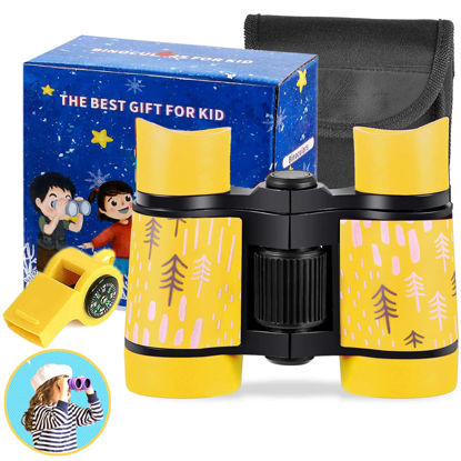 Picture of Kid Binoculars High Resolution Best Gifts for 3-12 Years Boys Girls Optics Shockproof Mini Compact Binocuolar Toys Folding Small Telescope for Bird Watching Camping Outdoor Play