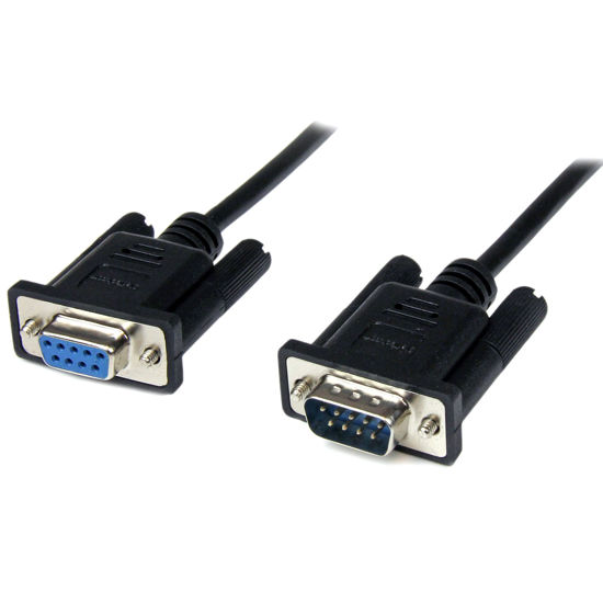 Picture of StarTech.com 2m Black DB9 RS232 Serial Null Modem Cable F/M - DB9 Male to Female - 9 pin Null Modem Cable - 1x DB9 (M), 1x DB9 (F), Black (SCNM9FM2MBK)