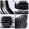 Picture of K&F Concept Lens Mount Adapter FD to NEX Compatible for Canon FD FL Lens to NEX E-Mount Camera Compatible for Sony Alpha NEX-7 NEX-6 NEX-5N NEX-5 NEX-C3 NEX-3