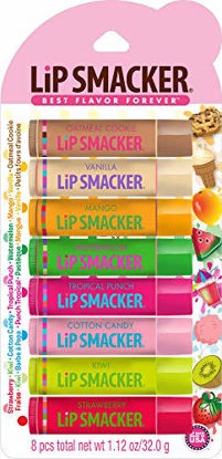 Picture of Lip Smacker Original & Best Holiday Flavored Lip Balm Party Pack, Oatmeal Cookie, Vanilla, Mango, Watermelon, Tropical Punch, Cotton Candy, Kiwi, Strawberry, Clear