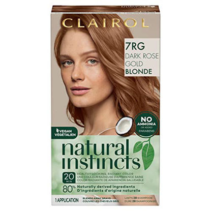 Picture of Clairol Natural Instincts Demi-Permanent Hair Dye, 7RG Dark Rose Gold Blonde Hair Color, Pack of 1