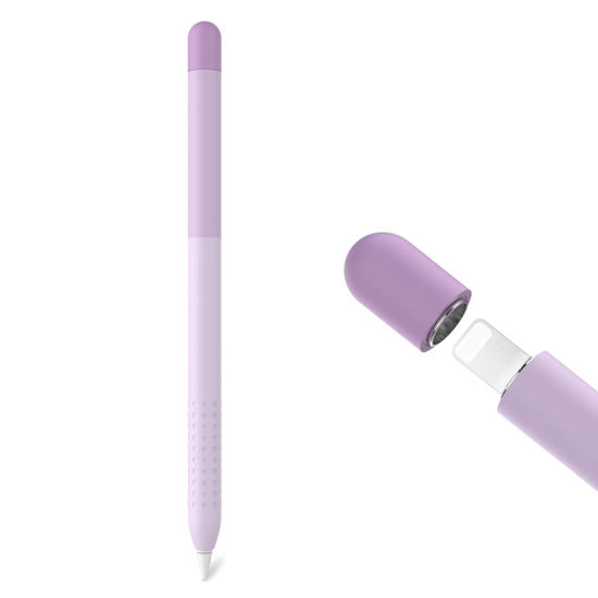 Picture of Delidigi Pencil Case Compatible with Apple Pencil 1st Generation Case, Gradient Color Silicone Protective Case Sleeve Cover Accessories for Apple Pencil 1st Gen (Gradient Lavender)