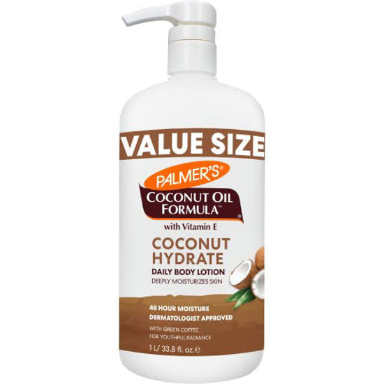 Picture of Palmer's Coconut Oil Formula Body Lotion for Dry Skin, Hand & Body Moisturizer with Green Coffee Extract & Vitamin E, Value Size Pump Bottle, 33.8 Fl Oz (Pack of 1)