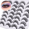 Picture of Newcally False Eyelashes Wispy Natural Cat Eye Lashes Faux Mink Lashes Fake Eyelashes Soft 3D Medium Length Light Volume 14 Pairs Pack