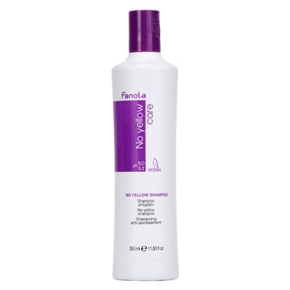 Picture of Fanola No Yellow Shampoo 11.8 oz - Color Depositing Purple Shampoo for Blonde, Silver, Gray, and Highlighted Hair - Anti Brass Shampoo Toner to Remove Yellow Tones & Brassiness from Bleached Hair