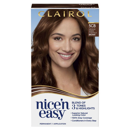 Picture of Clairol Nice'n Easy Permanent Hair Dye, 5CB Medium Warm Chestnut Brown Hair Color, Pack of 1