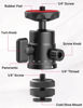 Picture of Mini Ball Head, ULANZI H28 Panoramic Tripod Head + Dual Hot Shoe Mount DSLR Camera Mount Adapter Photograph Attachment Accessories for Gopro Cam Camcorder Smartphone Light Microphone Loading 5.5lb