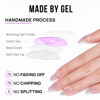 Picture of Press On Nails Medium - BTArtbox Supremely Fit & Natural Soft Gel Glue On Nails with Nail Glue, Reusable Stick On Nails in 15 Sizes - 30 Fake Nails Kit, Pink Sparkle