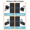 Picture of Jadebones 90 Degree USB 3.0 Adapter (4 Pack), Vertical Up and Down Angle, Horizontal Left and Right Angle USB Male to Female Extender Connector