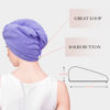 Picture of YoulerTex Microfiber Hair Towel Wrap - 2Pack Hair Head Drying Turban Curly Fast Absorbent Dry Anti Frizz Twist Plopping Long Shower Turban for Women with Button (Lilac Purple)