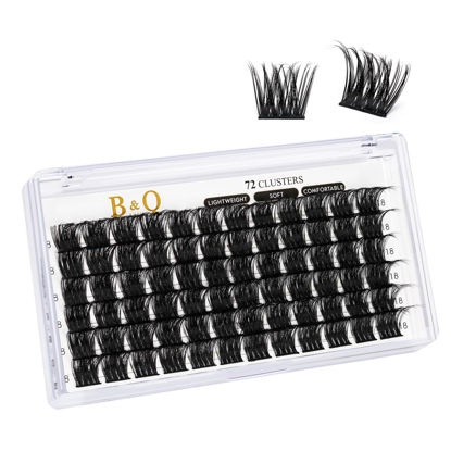 Picture of Lash Clusters B16 D Curl 8-16MIX DIY Eyelash Extensions 72 Clusters Lashes (B16,D-10mm new)