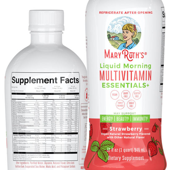 Picture of MaryRuth's Multivitamin Multimineral for Women | Men | Adults & Kids | No Added Sugar | Vegan Liquid Vitamins | Energy & Beauty Booster | Non-GMO | 32 Fl Oz