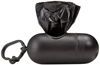 Picture of Amazon Basics Standard Dog Poop Bags with Dispenser and Leash Clip, Unscented, 900 Count, 60 Pack of 15, Black, 13 Inch x 9 Inch