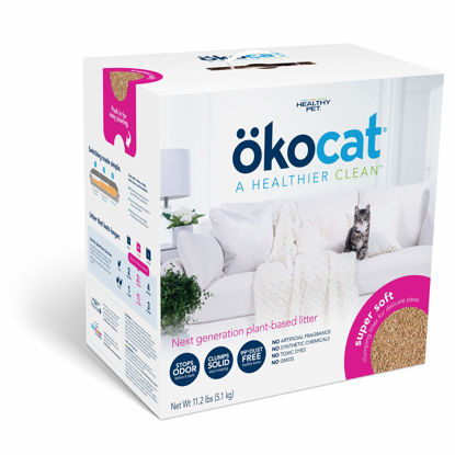 Picture of ökocat Super Soft Natural Wood Clumping Litter for delicate paws, Medium