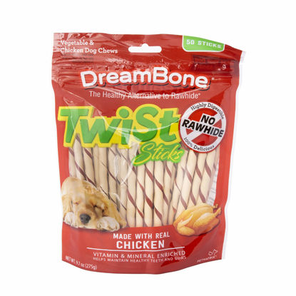 Picture of Dreambone Chicken & Vegetable Twist Sticks, Dog Chew Sticks, Rawhide Free Treats for Dogs 50 Count (Pack of 1)