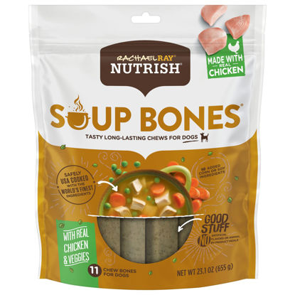 Picture of Rachael Ray Nutrish Soup Bones Dog Treats, Chicken & Veggies Flavor, 11 Bones