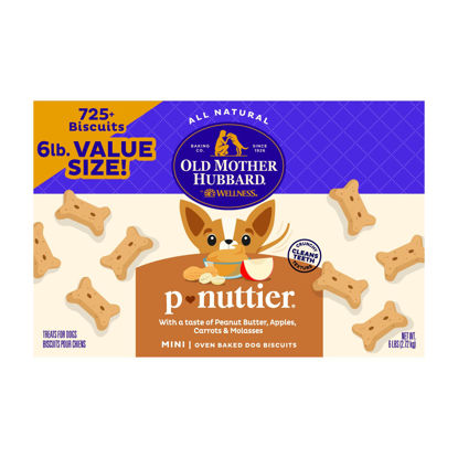 Picture of Old Mother Hubbard Classic P-Nuttier Biscuits Baked Dog Treats, Mini, 6 Pound Box