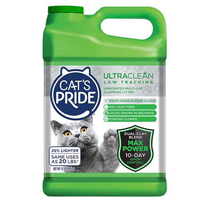 Picture of Cat's Pride Max Power UltraClean Low-Tracking Multi-Cat Clumping Litter 15 Pounds, Unscented