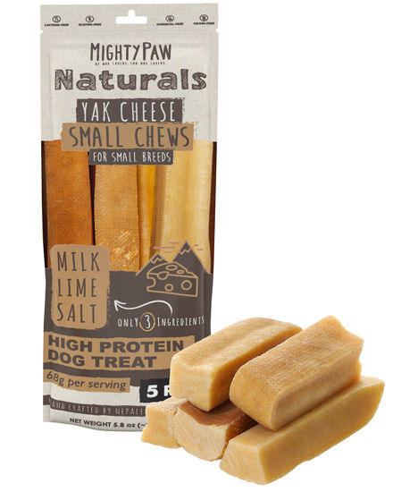 Picture of Mighty Paw Yak Cheese Chews for Dogs | All-Natural Long Lasting Pet Treats. Odorless and Great for Oral Health. Limited-Ingredient Chews for Puppies & Power-Chewers (Small, 5 Pack)