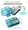 Picture of Bento-Box with Bag and Ice Pack Set. Lunch Boxes Snack Containers for Kids Boys Girls Adults. 6 Compartments, Leakproof Portion Container Boxes Insulated Bags for School Lunches, Blue