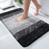 Picture of OLANLY Luxury Bathroom Rug Mat, Extra Soft and Absorbent Microfiber Bath Rugs, Non-Slip Plush Shaggy Bath Carpet, Machine Wash Dry, Bath Mats for Bathroom Floor, Tub and Shower, 30x20, Black