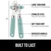 Picture of The Original Gorilla Grip Heavy Duty Stainless Steel Smooth Edge Manual Hand Held Can Opener With Soft Touch Handle, Rust Proof Oversized Handheld Easy Turn Knob, Best Large Lid Openers, Mint