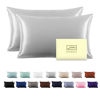 Picture of Silk Pillowcase for Hair and Skin,Soft,Breathable and Sliky 100% Silk Pillowcases King Set of 2,Both Sides Natural Mulberry Silk Pillow Cases with Hidden Zipper(King Size 20"X 36",2pcs)