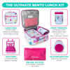 Picture of kinsho Fairy Lunch Box with Thermos, Matching Bag and Ice Pack Set for Girls, Kids Bento Box wtih 5 Compartments, Lunch Bag, Food Jar Set, Pink Fairy Princess