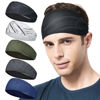 Picture of Acozycoo Mens Running Headband,5Pack,Mens Sweatband Sports Headband for Running,Cycling,Basketball,Yoga,Fitness Workout Stretchy Unisex Hairband