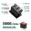 Picture of QTEATAK KCD1 On/Off 3-Pin 2-Position Snap 10A/125V, 6A/250V Red LED Boat Rocker Switch-5Pack