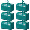 Picture of StorageRight Moving Bags-Heavy Duty Moving Boxes, Storage Totes with Zipper, Reinforced Handles and Tag Pocket-Collapsible Moving Supplies for Moving, Storage and Travel 93L(Green-6 Pack)