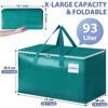 Picture of StorageRight Moving Bags-Heavy Duty Moving Boxes, Storage Totes with Zipper, Reinforced Handles and Tag Pocket-Collapsible Moving Supplies for Moving, Storage and Travel 93L(Green-6 Pack)