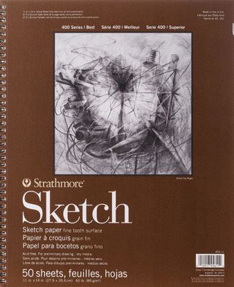 Picture of Strathmore 400 Series Sketch Pad, 11 x 14 Inches, White, 50 Sheets