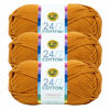 Picture of Lion Brand 24/7 Cotton Yarn, Yarn for Knitting, Crocheting, and Crafts, Amber, 3 Pack