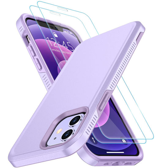 Picture of SPIDERCASE Designed for iPhone 12 Case/iPhone 12 Pro Case, [10 FT Military Grade Drop Protection] [with 2 pcs Tempered Glass Screen Protector] Protective Cover for iPhone 12/12 Pro (Purple)