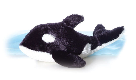 Picture of Aurora® Adorable Mini Flopsie™ Orca Stuffed Animal - Playful Ease - Timeless Companions - Black 8 Inches