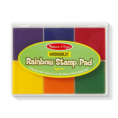 Picture of Melissa & Doug Rainbow Stamp Pad For Rubber Stamps, Arts And Crafts Supplies For Kids Ages 4+, 6 Washable Inks