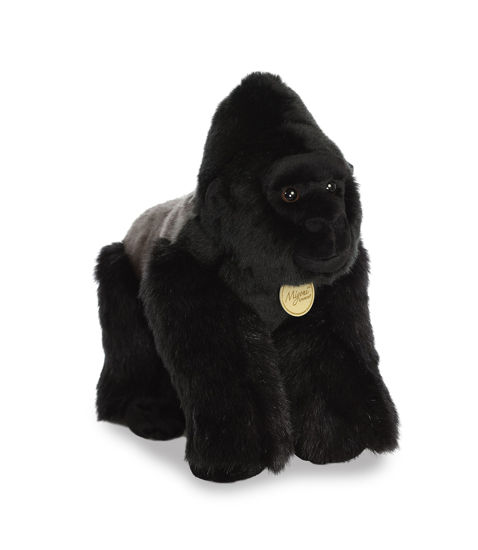 Picture of Aurora® Adorable Miyoni® Silverback Gorilla Stuffed Animal - Lifelike Detail - Cherished Companionship - Black 13 Inches