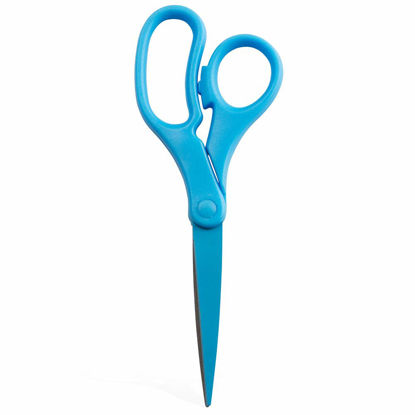 Picture of JAM PAPER Multi-Purpose Precision Scissors - 8 Inch - Blue - Ergonomic Handle & Stainless Steel Blades - Sold Individually