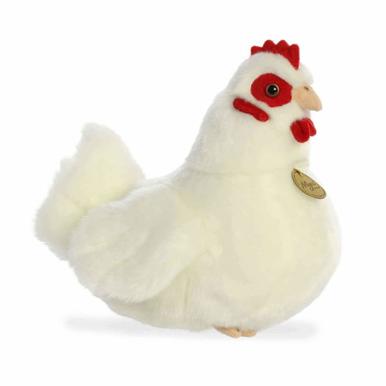 Picture of Aurora® Adorable Miyoni® White Hen Stuffed Animal - Lifelike Detail - Cherished Companionship - White 9 Inches