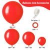 Picture of RUBFAC Red Balloons Different Sizes 105pcs 5/10/12/18 Inch for Garland Arch, Premium Party Latex Balloons for Birthday Wedding Valentines Day Baby Shower Gender Reveal Graduation Party Decoration