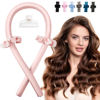 Picture of Heatless Hair Curling Rod Headband for Long Hair, No Heat Hair Curler Rollers Set can Sleep in Overnight, Satin Curl Ribbon Hair Wrap with Scrunchie and Hair Clips to Get Natural Waves Champagne