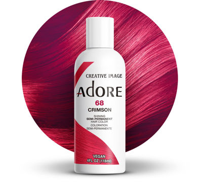 Picture of Adore Semi Permanent Hair Color - Vegan and Cruelty-Free Hair Dye - 4 Fl Oz - 068 Crimson (Pack of 1)