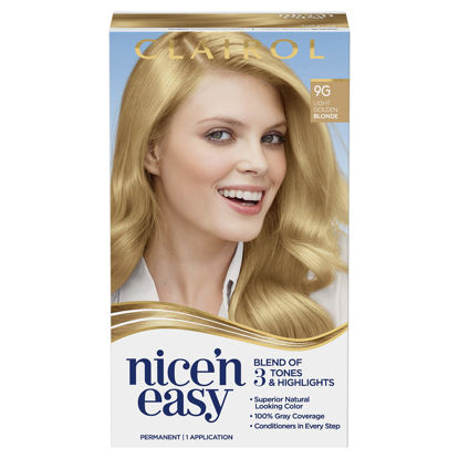Picture of Clairol Nice'n Easy Permanent Hair Dye, 9G Light Golden Blonde Hair Color, Pack of 1