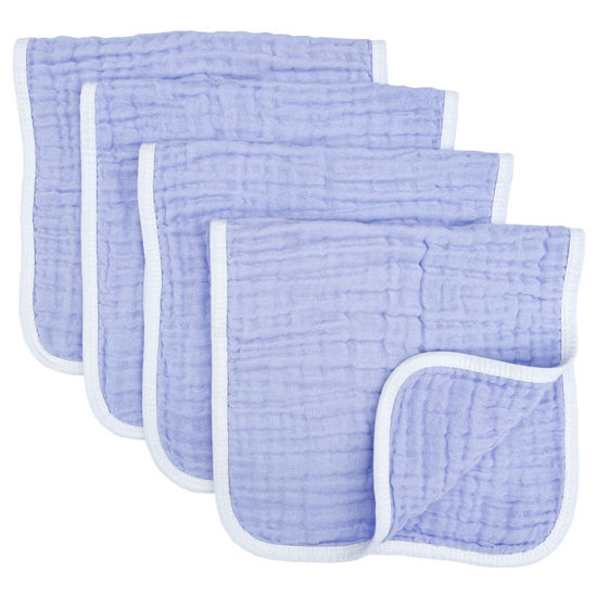 Picture of Synrroe Muslin Burp Cloths Large 20 by 10 Inches 100% Cotton 6 Layers Extra Absorbent and Soft 4 Pack Purple