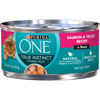 Picture of Purina ONE Natural, High Protein Cat Food, True Instinct Salmon and Trout Recipe in Sauce - (24) 3 oz. Pull-Top Cans